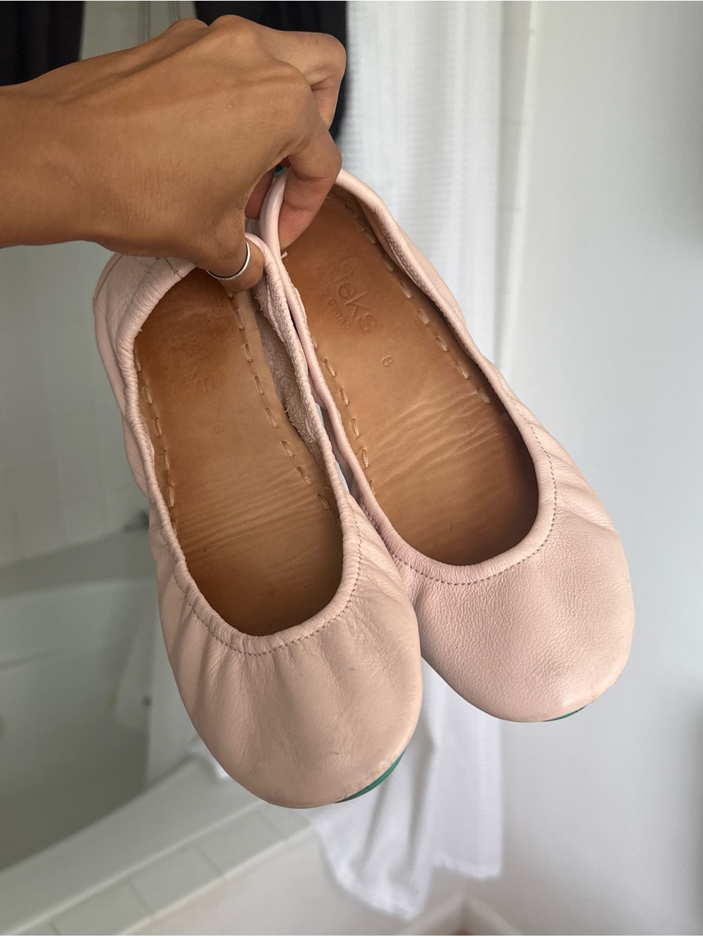 Women's Ballet Flats - Blush Pink Leather